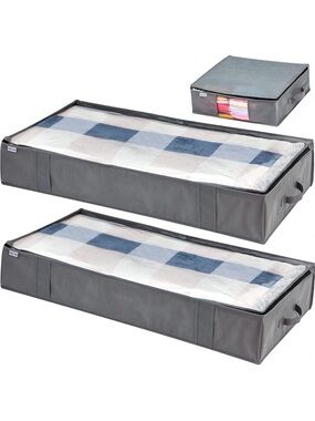 Under Bed Large Storage Bins with Clear Window- 3 pack